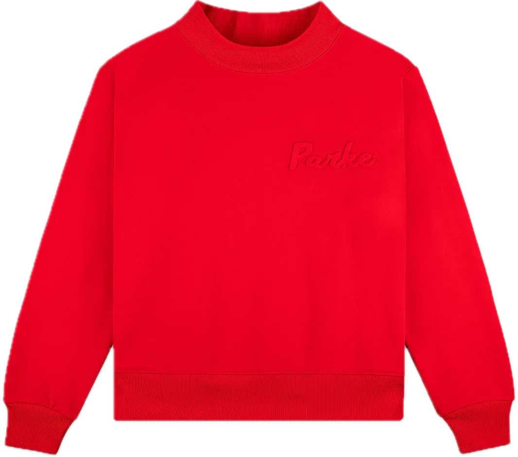 Parke Mock Neck Red Sweatshirt Parke Mock Neck Red Sweatshirt